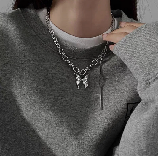 Y2K Streetwear Cool Girl Butterfly Necklace